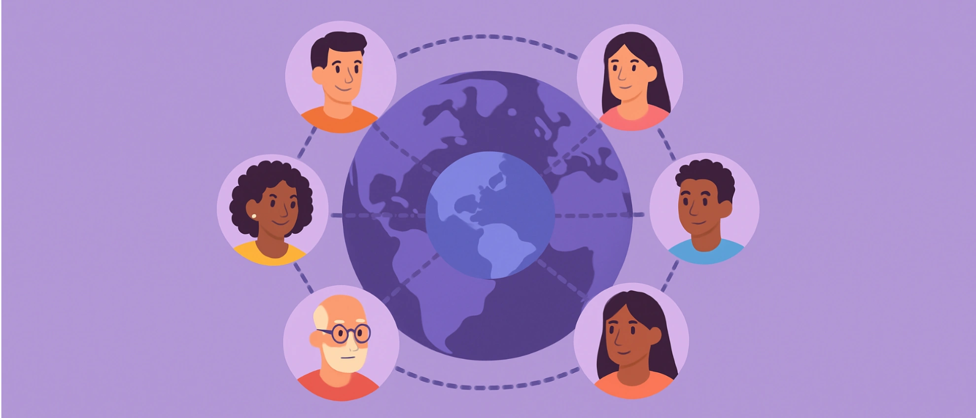 Vernetzte Personen rund um den Globus